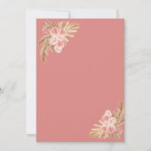 Boho Pampas Dusty Pink Roses Pumpkin Brautparty Einladung (Rückseite)