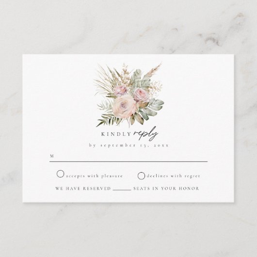 Boho Pampas Dusty Rose UAWG Enclosure Card Begleitkarte (Vorderseite)