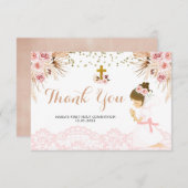 Boho Pampas Erste Kommune Danke Karte (Vorne/Hinten)