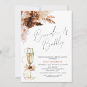Boho Pampas Floral Brunch Brautparty Einladung (Vorderseite)