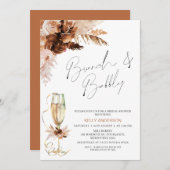 Boho Pampas Floral Brunch Brautparty Einladung (Vorne/Hinten)