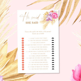 Boho Pampas Floral Er sagte, sie sagte Bridgame