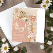 Boho Pampas Floral Shower Einladung