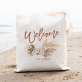 Boho Pampas Floral Wedding Welcome Tragetasche