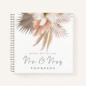 Boho Pampas Florals Script Mr. Guest Book Notizblock (Vorderseite)