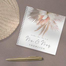 Boho Pampas Florals Script Mr. Guest Book Notizblock