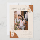 Boho Pampas Foto Bohemisch Wedding Save The Date (Vorderseite)