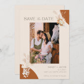Boho Pampas Foto Bohemisch Wedding Save The Date (Vorne/Hinten)