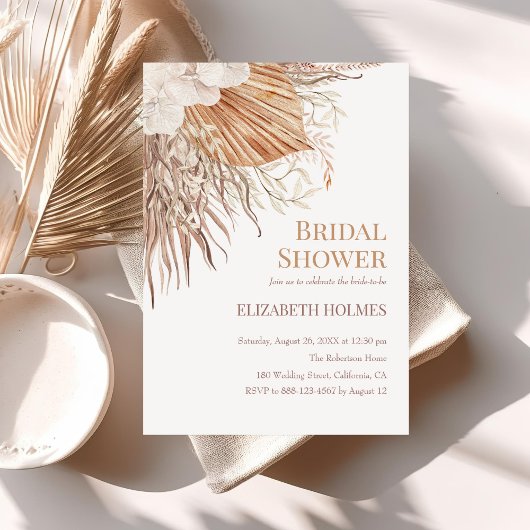 Boho Pampas Garden Bridal Dusche Einladung