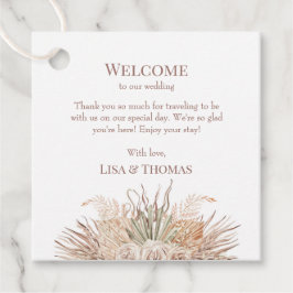 Boho Pampas Garden Wedding Begrüßungsgeschenk Tag Geschenkanhänger