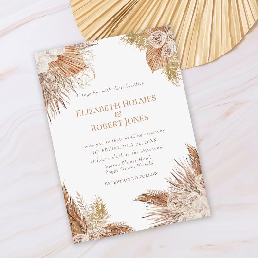 Boho Pampas Garden Wedding Einladung