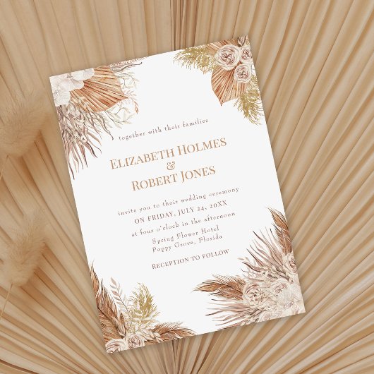 Boho Pampas Garden Wedding Einladung