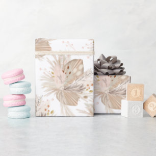 Boho Pampas getrocknetes Gras Wasserfarbmuster Wüs Geschenkpapier