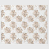 Boho Pampas getrocknetes Gras Wasserfarbmuster Wüs Geschenkpapier (Flach)