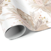 Boho Pampas getrocknetes Gras Wasserfarbmuster Wüs Geschenkpapier (Rolleneckpunkt)