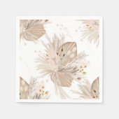 Boho Pampas getrocknetes Gras Wasserfarbmuster Wüs Serviette (Vorderseite)