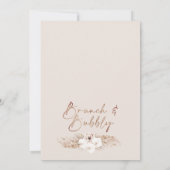 Boho Pampas Glass Brunch Bubbly Brautparty Einladung (Rückseite)