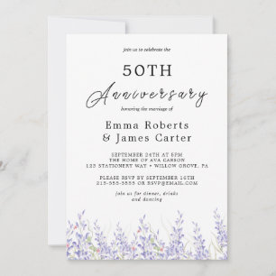 Boho Pampas Gras 50. Hochzeitstag  Einladung