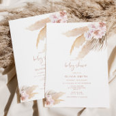 Boho Pampas Gras Baby Dusche Einladung
