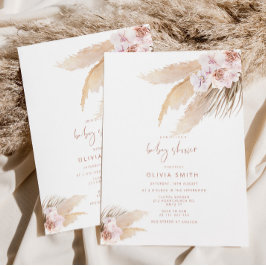 Boho Pampas Gras Baby Dusche Einladung