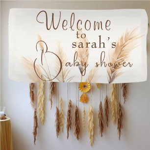 Boho Pampas Gras Babydusche Banner
