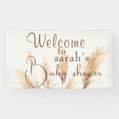 Boho Pampas Gras Babydusche Banner (Horizontal)