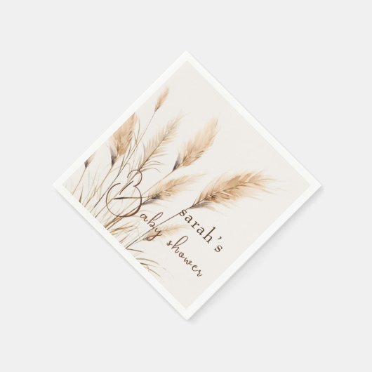 Boho Pampas Gras Babydusche Serviette (Ecke)