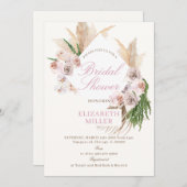 Boho Pampas Gras Blütenblume Einladung (Vorne/Hinten)