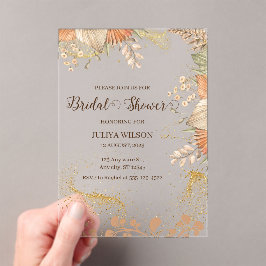 Boho Pampas Gras Brautparty Acryleinladungen