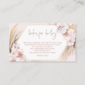 Boho Pampas Gras Bücher für Baby Ticket Begleitkarte (Vorderseite)