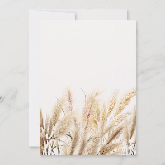 Boho Pampas Gras Erwachsene Einladung zum Geburtst (Rückseite)