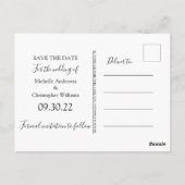 Boho Pampas Gras Floral Save the Date Postkarte (Rückseite)