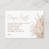 Boho pampas Gras Gender-neutrale Windelpreisraffin Begleitkarte (Vorderseite)