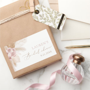 Boho Pampas Gras Hochzeitsshower Rechteckiger Aufkleber