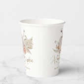 Boho Pampas Gras kleiner Kürbis ist auf dem Weg Pappbecher (Rechts)