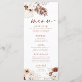 Boho Pampas Gras Menü Menükarte (Vorderseite)