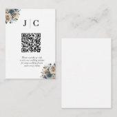 Boho Pampas Gras minimalist QR-Code-Einschluss Begleitkarte (Vorne/Hinten)