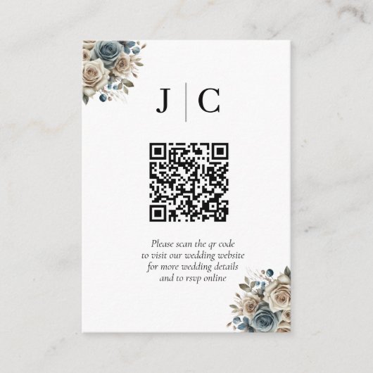 Boho Pampas Gras minimalist QR-Code-Einschluss Begleitkarte (Vorderseite)