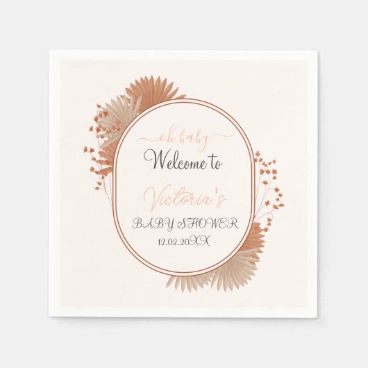 Boho pampas gras-neutral Creme Arch liefert Serviette (Vorderseite)