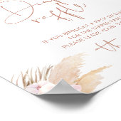 Boho pampas gras orchid bohemian diaper Tombola Poster (Ecke)