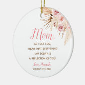 Boho Pampas Gras Rosa Blumenmutter der Braut Keramik Ornament (Links)