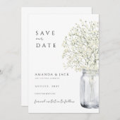 Boho Pampas Gras Save the Date minimalistisch Einladung (Vorne/Hinten)