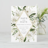 Boho Pampas Gras Save the Date minimalistisch Einladung (Stehend Vorderseite)