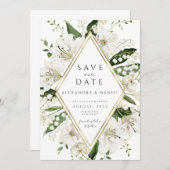 Boho Pampas Gras Save the Date minimalistisch Einladung (Vorne/Hinten)
