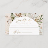 Boho pampas Gras Strand Date Nacht Ideen. Datum ja Begleitkarte (Vorderseite)