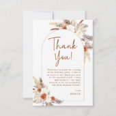 Boho Pampas Gras Terracotta Geburtstagsparty Dankeskarte (Vorderseite)