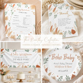 Boho Pampas Gras und Eukalyptus Botanik Einladung