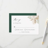 Boho Pampas Gras und Grüne Rsvp Karte