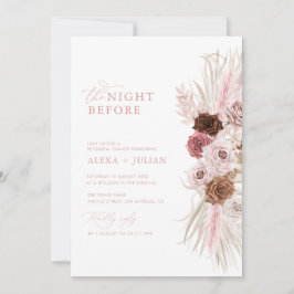 Boho Pampas Gras und staubige rosa Probe Abendesse Einladung