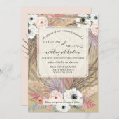 BOHO Pampas Gras Weiße Blüte Rustikal neutral Einladung (Vorne/Hinten)